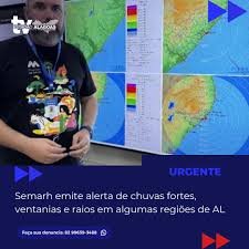 Semarh divulga aviso de observação para chuva em Alagoas