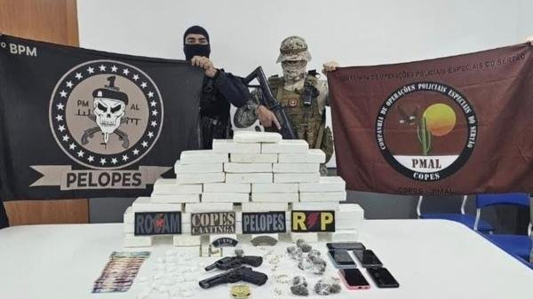 Em Santana do Ipanema, operação da PM apreende mais de 40 quilos de cocaína