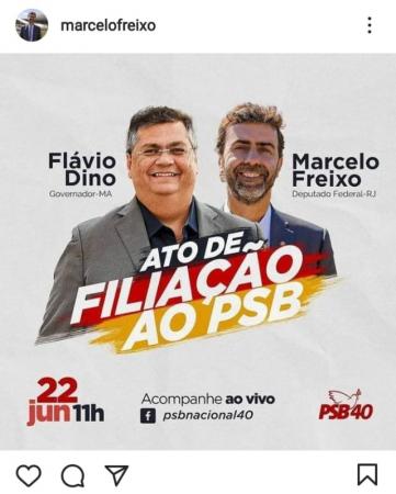 Flávio Dino, governador do Maranhão, e Marcelo Freixo vão se filiar ao PSB
